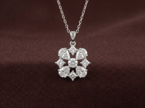 Princess & Pear Blossom Moissanite Pendant