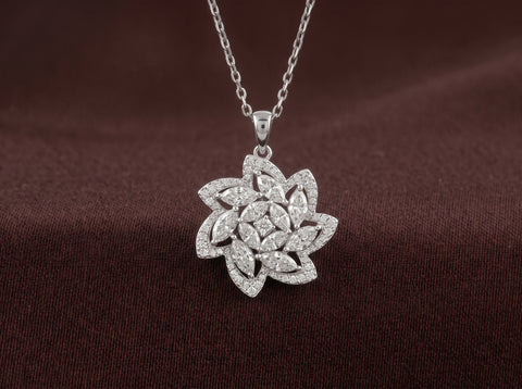 Radiant Starburst Marquise Moissanite Pendant