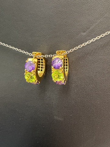 Gem stone Loop earrings