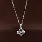 dancing stone, sterling silver, swarovski crystal pendant.